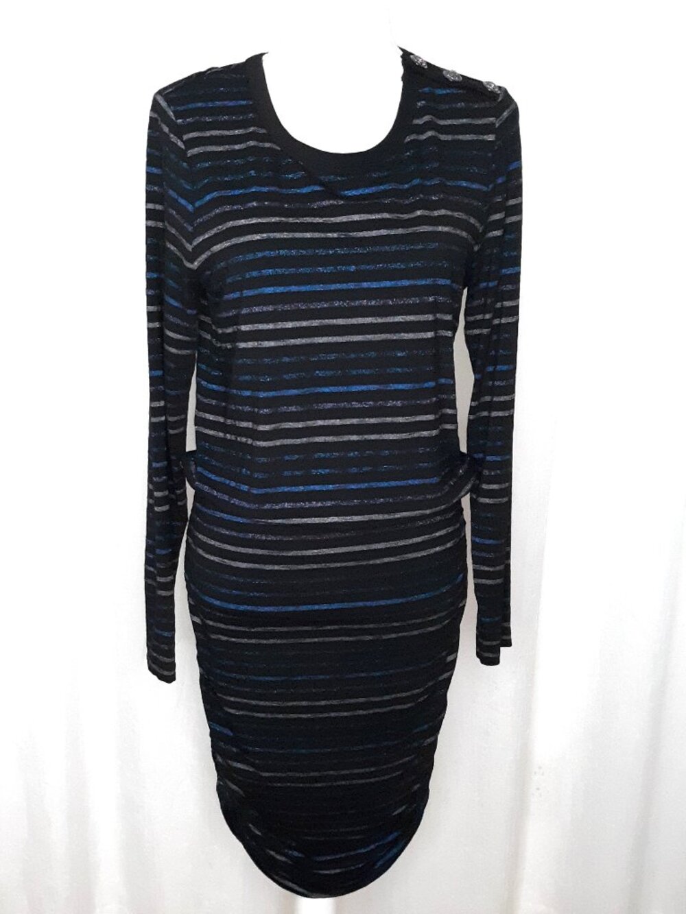 White House Black Market Long-Sleeve Lurex Mini Dress